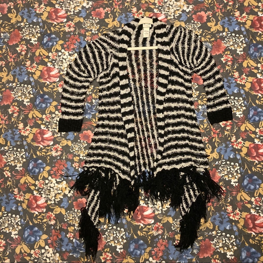 Fringe sweater cardigan